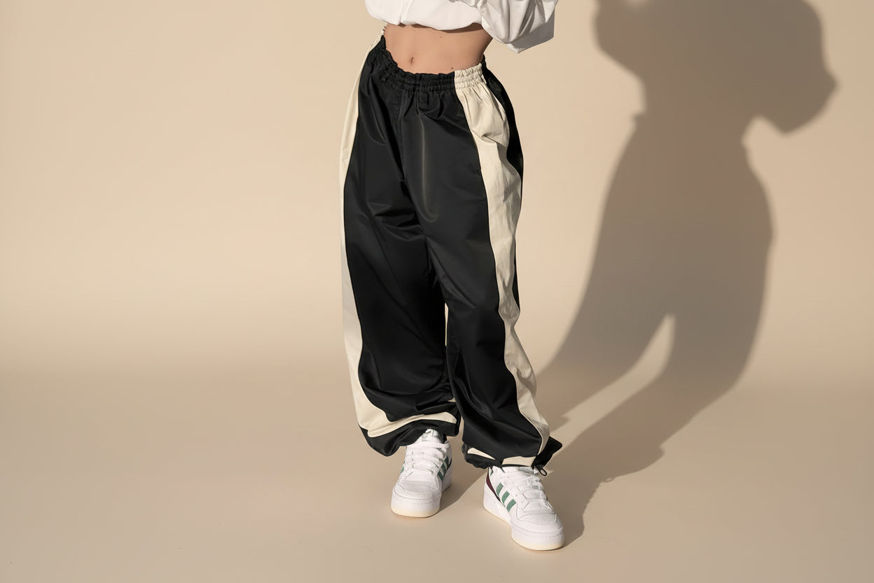 THE HILARY WIDE LEG ADJUSTABLE TRACK PANT