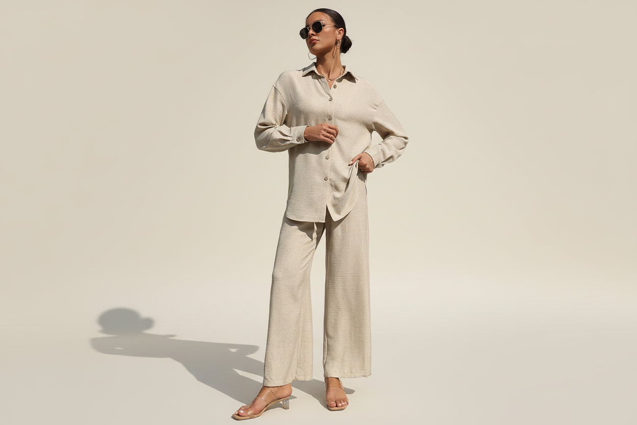 THE WILLA LONG SLEEVE DRAWSTRING PANT SET