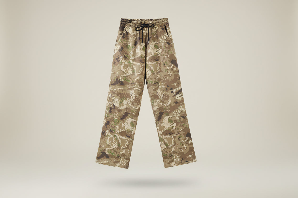 THE KELLY WIDE LEG CAMO PANT