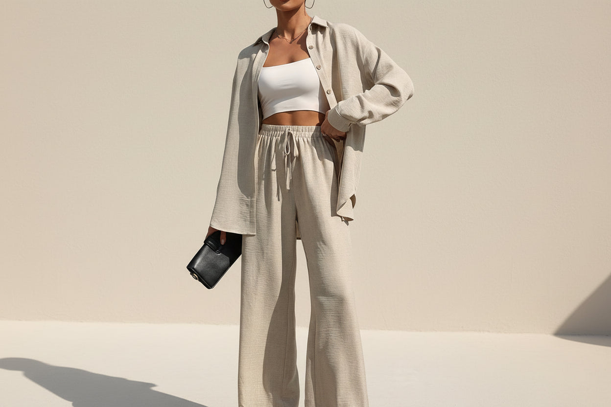 THE WILLA LONG SLEEVE DRAWSTRING PANT SET